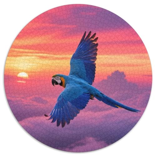 Papagei1000 Stück Rundes Puzzle Unterhaltsames Logikspiel Für Paare Kreative InteraktionVogel Dekorationsidee Date Night 1000pcs (67.5x67.5cm) von QEVAWPAE