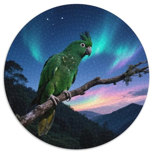 Papagei1000 Stück Rundes Puzzle Wettbewerbsfähiges Spiel Für Jugendliche Und Erwachsene Zeitgesteuerte HerausforderungVogel Gruppenaktivität Preis 1000pcs (67.5x67.5cm) von QEVAWPAE