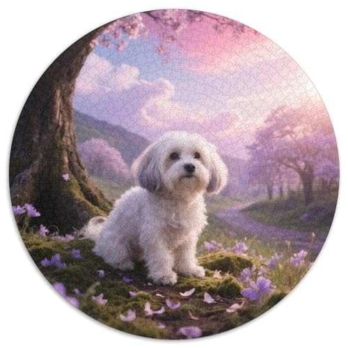 PapillonSchönes Rundpuzzle MitHaustierhund, 1000 Teile Für Kreative Familiennachmittage 1000pcs (67.5x67.5cm) von QEVAWPAE