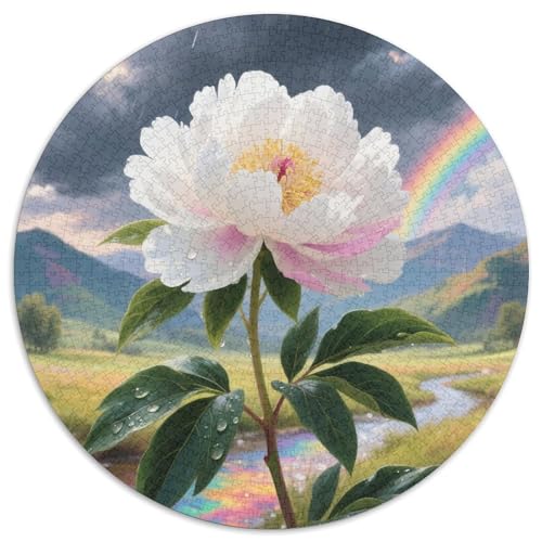 PeonyPuzzle Mit, Rundes Format Mit 1000 Teilen, Geeignet Für Puzzlegruppen Und Senioren 1000pcs (67.5x67.5cm) von QEVAWPAE