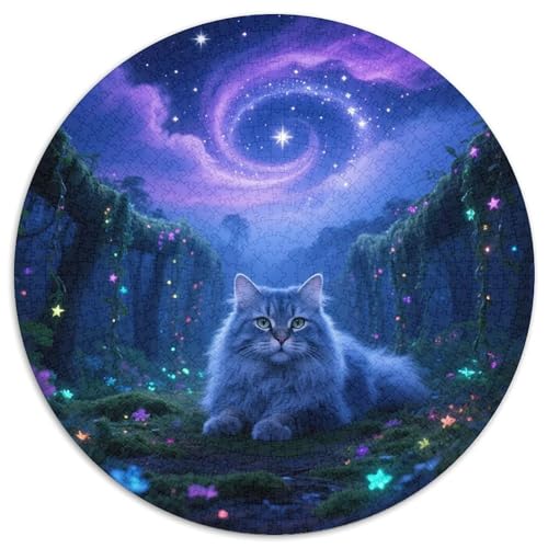 PersischAnspruchsvolles 1000-teiliges Rundes Puzzle MitHaustier Katze, Perfekt Für Kreative Köpfe Im Atelier Oder Hobbyraum 1000pcs (67.5x67.5cm) von QEVAWPAE