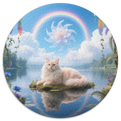 PersischAnspruchsvolles Rundpuzzle MitHaustier Katze, 1000 Teile Für Denkspiele Im Freundeskreis 1000pcs (67.5x67.5cm) von QEVAWPAE