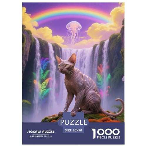 Peterbald, 1000-Teile-Puzzlespiel, Abwechslungsreich Und Stimulierend, Perfekt Für Sammler Oder Familien, Ab 10 Jahren,Haustier Katze, 70x50cm/1000pcs Peterbald, 1000-Teile-Puzzlespiel, Abwechslungsreich Und Stimulierend, Perfekt Für Sammler Oder Familien, Ab 10 Jahren,Haustier Katze, 70x50cm/1000pcs von QEVAWPAE