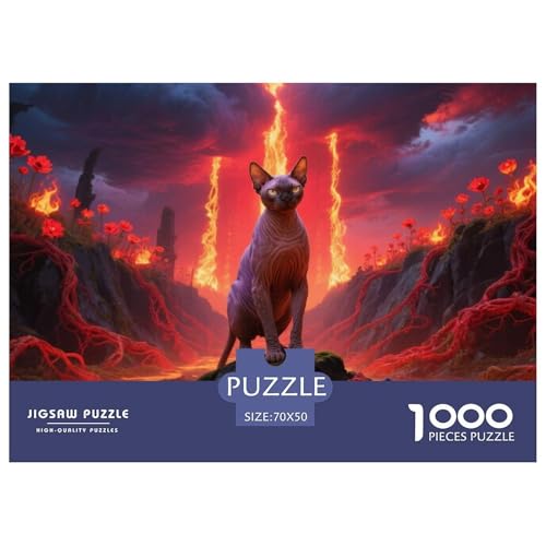 Peterbald, 1000-Teile-Puzzlespiel, Faszinierendes Künstlerisches Thema, Ideal Zum Einrahmen, Ab 8 Jahren,Haustier Katze, 70x50cm/1000pcs Peterbald, 1000-Teile-Puzzlespiel, Faszinierendes Künstlerisches Thema, Ideal Zum Einrahmen, Ab 8 Jahren,Haustier Katze, 70x50cm/1000pcs von QEVAWPAE