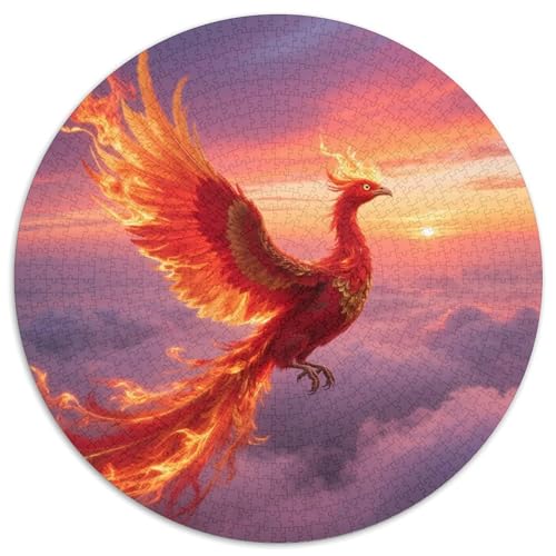 Phoenix1000 Stück Rundes Puzzle Familienbindung Für Alle Altersgruppen Achtsame Aktivität LernhilfeVogel Gerahmte Wandgestaltung 1000pcs (67.5x67.5cm) von QEVAWPAE