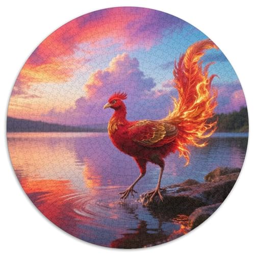 Phoenix1000 Stück Rundes Puzzle Interaktive Aktivität Familiäre Zusammenarbeit TrainingVogel Perfekt Für Regentage Wandkunst 1000pcs (67.5x67.5cm) von QEVAWPAE