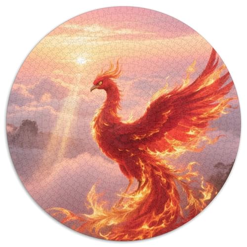 Phoenix1000 Stück Rundes Puzzle Kreative Herausforderung Für Alle Altersgruppen Kognitive Entwicklung UnterhaltungVogel Ferienspaß Familienaktivitäten 1000pcs (67.5x67.5cm) von QEVAWPAE