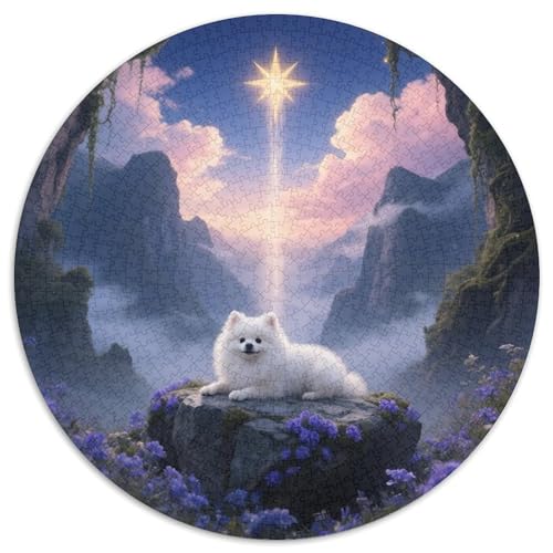 PommernPuzzlevergnügen MitHaustierhund, 1000 Teile, Rund, Für Gemütliche Abende Im Wohnzimmer 1000pcs (67.5x67.5cm) von QEVAWPAE