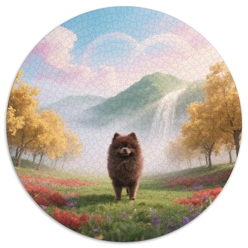 PommernRunde Puzzlefreude MitHaustierhund, 1000 Teile Mit Mittlerem Schwierigkeitsgrad, Ideal Für Entspannung 1000pcs (67.5x67.5cm) von QEVAWPAE