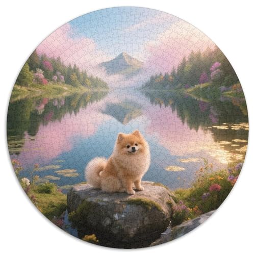 PommernSchönes Rundpuzzle MitHaustierhund, 1000 Teile Für Kreative Familiennachmittage 1000pcs (67.5x67.5cm) von QEVAWPAE
