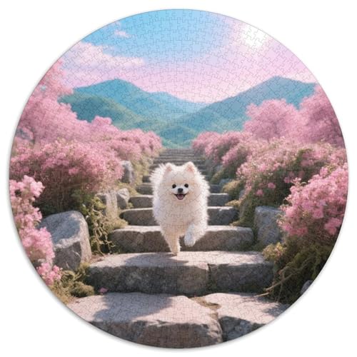 PommernSchönes Rundpuzzle MitHaustierhund, 1000 Teile Für Kreative Familiennachmittage 1000pcs (67.5x67.5cm) von QEVAWPAE
