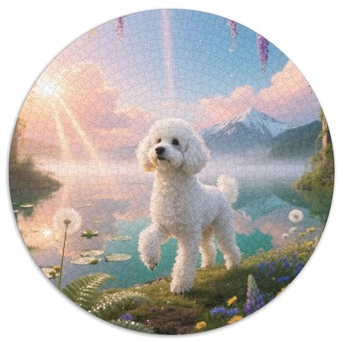 PoodleInspirierendes Puzzle MitHaustierhund, 1000 Teile Im Kreis, Entspannend Und Mental Anregend 1000pcs (67.5x67.5cm) von QEVAWPAE