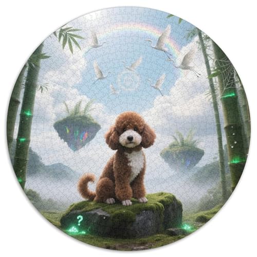 PoodlePuzzlekunst MitHaustierhund, 1000-teilig Und Rund, Ideal Für Puzzleliebhaber Und Sammler 1000pcs (67.5x67.5cm) von QEVAWPAE