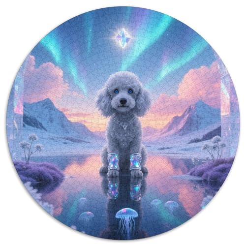 PoodleRunde Puzzlekunst MitHaustierhund, 1000 Teile Voller Herausforderung, Perfekt Für Erwachsene Mit Geduld 1000pcs (67.5x67.5cm) von QEVAWPAE