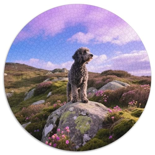 Portugiesischer WasserhundInspirierendes Puzzle MitHaustierhund, 1000 Teile Im Kreis, Entspannend Und Mental Anregend 1000pcs (67.5x67.5cm) von QEVAWPAE
