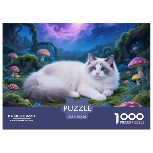 Ragdoll, 1000-Teile-Puzzle, Kreative Herausforderung Für Geduldige, Ab 14 Jahren,Haustier Katze, 70x50cm/1000pcs Ragdoll, 1000-Teile-Puzzle, Kreative Herausforderung Für Geduldige, Ab 14 Jahren,Haustier Katze, 70x50cm/1000pcs von QEVAWPAE
