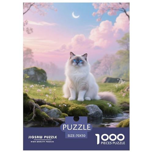 Ragdoll, 1000-Teile-Puzzlespiel, Abwechslungsreich Und Stimulierend, Perfekt Für Sammler Oder Familien, Ab 10 Jahren,Haustier Katze, 70x50cm/1000pcs von QEVAWPAE