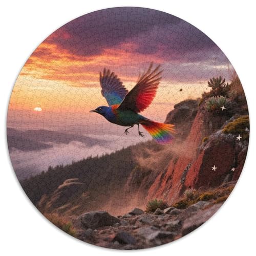 Regenbogen Lorikeet1000 Stück Rundes Puzzle Einfach Für Anfänger Entspannendes HobbyVogel Ideal Für Wochenendaktivitäten Lernspiel 1000pcs (67.5x67.5cm) von QEVAWPAE