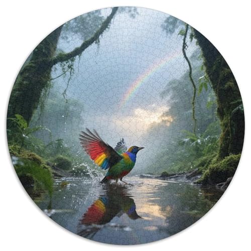 Regenbogen Lorikeet1000 Stück Rundes Puzzle Entspannte Puzzleabende Für Familie Und Freunde GedächtnisspielVogel Sammlerauswahl Wandkunst 1000pcs (67.5x67.5cm) von QEVAWPAE
