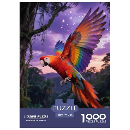 Regenbogen Lorikeet1000 Stück Rundes Puzzle Komplex Für Puzzleliebhaber Gedächtnisverbesserung Feinmotorik Vogel Wohnraumdekoration Für Sammler 70x50cm/1000pcs von QEVAWPAE