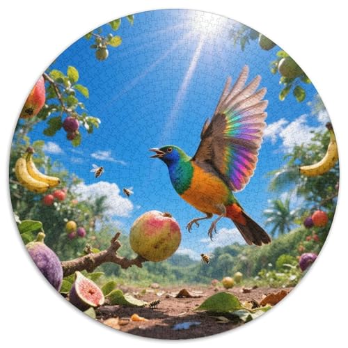 Regenbogen Lorikeet1000 Stück Rundes Puzzle Motivierendes Spiel Für Erwachsene Und Jugendliche Geistige AnregungVogel Entspannung Wanddekoration 1000pcs (67.5x67.5cm) von QEVAWPAE