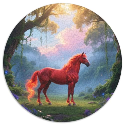 Roter HaseAnspruchsvolles Rundpuzzle MitPferd, 1000 Teile Für Denkspiele Im Freundeskreis 1000pcs (67.5x67.5cm) von QEVAWPAE