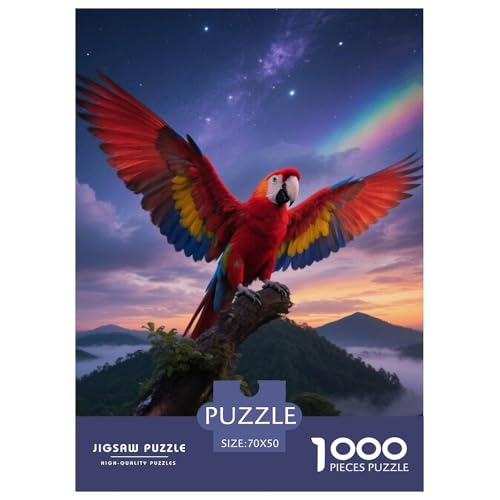 Scarlet Macaw1000 Stück Rundes Puzzle Für Anfänger Ab 12 Jahren Konzentrationstraining Vogel Freizeit Tischdisplay 70x50cm/1000pcs von QEVAWPAE