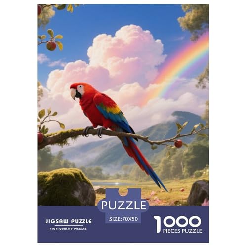 Scarlet Macaw1000 Stück Rundes Puzzle Mittlere Komplexität Für Alle Altersgruppen Logisches Denken Mehrfacher Spaß Vogel Heimdekoration Familienzeit 70x50cm/1000pcs von QEVAWPAE