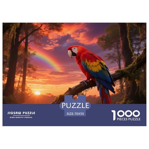 Scarlet Macaw1000 Stück Rundes Puzzle Mittlerer Schwierigkeitsgrad Für Paare Visuelle Stimulation Denkförderung Vogel Perfekt Für Date Nights Rahmen Dekor 70x50cm/1000pcs von QEVAWPAE