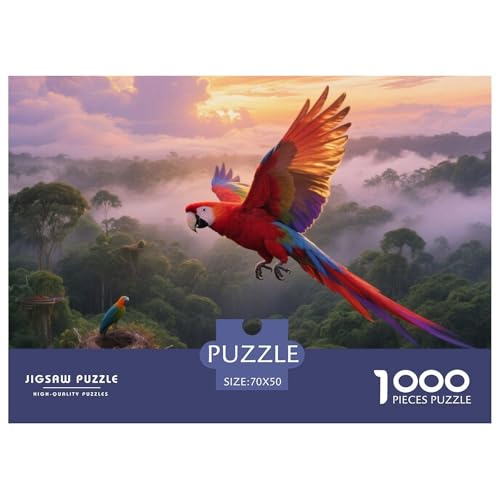 Scarlet Macaw1000 Stück Rundes Puzzle Unterhaltsames Logikspiel Für Paare Kreative Interaktion Vogel Dekorationsidee Date Night 70x50cm/1000pcs von QEVAWPAE