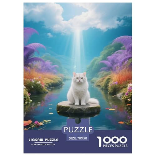Scottish Fold, 1000-Teile-Puzzlespiel, Spannende Herausforderung Für Die Ganze Familie, Ideal Für Heimdekoration, Ab 10 Jahren,Haustier Katze, 70x50cm/1000pcs von QEVAWPAE