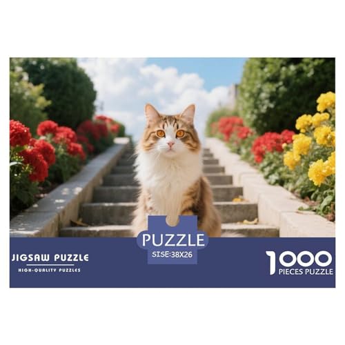 Serengeti, 1000-Teile-Puzzlespiel, Abwechslungsreich Und Stimulierend, Perfekt Für Sammler Oder Familien, Ab 10 Jahren,Haustier Katze, 38x26cm/1000pcs von QEVAWPAE