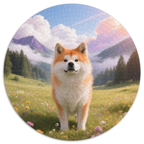 Shiba Inu1000-teiliges Rundpuzzle MitHaustierhund, EIN Komplexes, Visuelles Erlebnis Für Das Kreative Zuhause 1000pcs (67.5x67.5cm) von QEVAWPAE