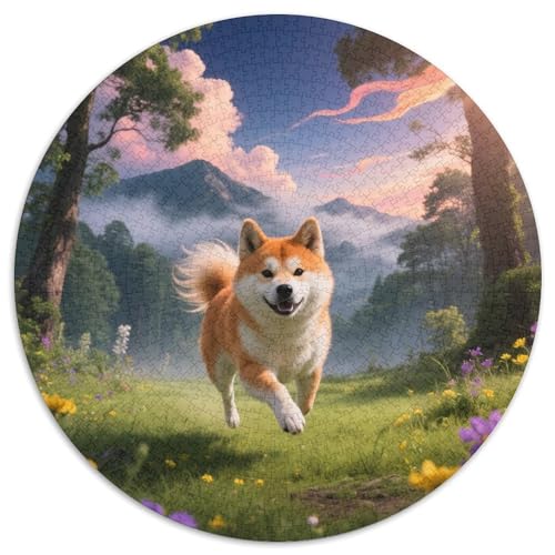 Shiba InuAnspruchsvolles Rundpuzzle MitHaustierhund, 1000 Teile, Ideal Zur Förderung Der Konzentration 1000pcs (67.5x67.5cm) von QEVAWPAE