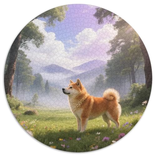 Shiba InuAnspruchsvolles Rundpuzzle MitHaustierhund, 1000 Teile Für Denkspiele Im Freundeskreis 1000pcs (67.5x67.5cm) von QEVAWPAE