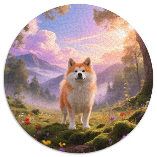 Shiba InuKniffliges Rundpuzzle MitHaustierhund, 1000 Teile Voller Überraschungen, Geeignet Für Puzzlegruppen 1000pcs (67.5x67.5cm) von QEVAWPAE