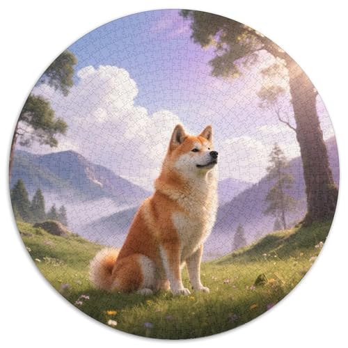 Shiba InuPuzzlekunst MitHaustierhund, 1000-teilig Und Rund, Ideal Für Puzzleliebhaber Und Sammler 1000pcs (67.5x67.5cm) von QEVAWPAE