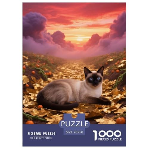Siamese, 1000-Teile-Puzzle, Beruhigender Und Lohnender Zeitvertreib, Ideal Für Innendekoration, Ab 12 Jahren,Haustier Katze, 70x50cm/1000pcs Siamese, 1000-Teile-Puzzle, Beruhigender Und Lohnender Zeitvertreib, Ideal Für Innendekoration, Ab 12 Jahren,Haustier Katze, 70x50cm/1000pcs von QEVAWPAE
