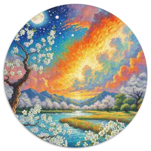 SonnenblumenPuzzlevergnügen Mit, 1000 Teile, Rund, Für Gemütliche Abende Im Wohnzimmer 1000pcs (67.5x67.5cm) von QEVAWPAE