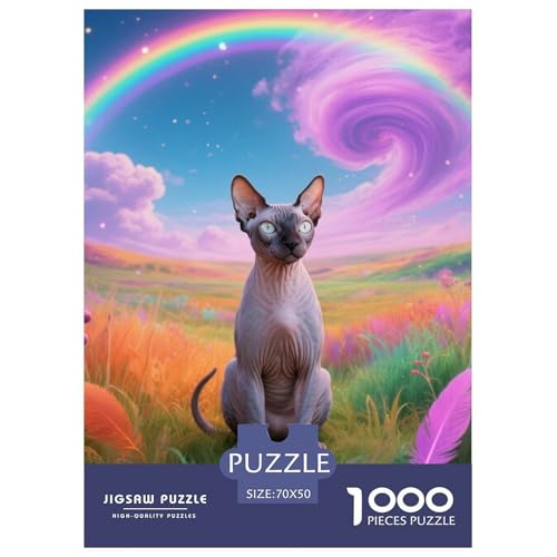 Sphynx, 1000-Teile-Puzzle, Harmonische Verbindung Von Kunst Und Spiel, Ideal Zum Verschenken, Ab 14 Jahren,Haustier Katze, 70x50cm/1000pcs Sphynx, 1000-Teile-Puzzle, Harmonische Verbindung Von Kunst Und Spiel, Ideal Zum Verschenken, Ab 14 Jahren,Haustier Katze, 70x50cm/1000pcs von QEVAWPAE