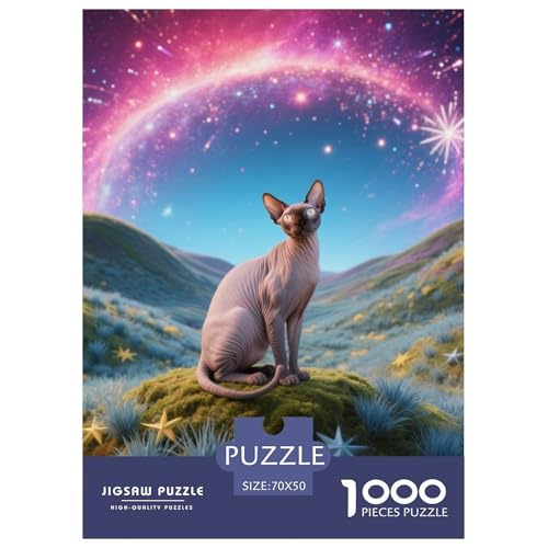 Sphynx, 1000-Teile-Puzzlespiel, Wunderschöne Detaillierte Illustration, Perfekt Zum Einrahmen, Ab 8 Jahren,Haustier Katze, 70x50cm/1000pcs Sphynx, 1000-Teile-Puzzlespiel, Wunderschöne Detaillierte Illustration, Perfekt Zum Einrahmen, Ab 8 Jahren,Haustier Katze, 70x50cm/1000pcs von QEVAWPAE
