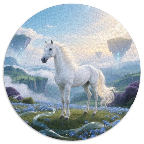 Tianma Himmlisches PferdRundes 1000-Teile-Puzzle MitPferd, Zum Abschalten Und Träumen, Ideal Für Kreative Momente 1000pcs (67.5x67.5cm) von QEVAWPAE