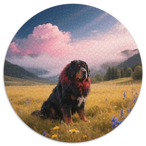 Tibetischer MastiffRundes 1000-Teile-Puzzle MitHaustierhund, Zum Abschalten Und Träumen, Ideal Für Kreative Momente 1000pcs (67.5x67.5cm) von QEVAWPAE