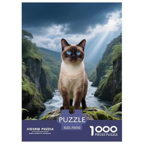 Tonkinese, 1000-Teile-Puzzle, Entspannende Und Anspruchsvolle Freizeitbeschäftigung, Wanddekoration, Ab 12 Jahren,Haustier Katze, 70x50cm/1000pcs Tonkinese, 1000-Teile-Puzzle, Entspannende Und Anspruchsvolle Freizeitbeschäftigung, Wanddekoration, Ab 12 Jahren,Haustier Katze, 70x50cm/1000pcs von QEVAWPAE