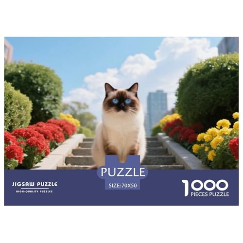 Tonkinese, 1000-Teile-Puzzlespiel, Fesselndes Und Kreatives Erlebnis, Ideal Für Zuhause Oder Als Geschenk, Ab 10 Jahren,Haustier Katze, 70x50cm/1000pcs von QEVAWPAE