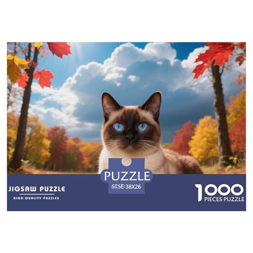 Tonkinese, 1000-Teile-Puzzlespiel, Harmonische Und Entspannende Freizeit, Geeignet Für Die Ganze Familie, Ab 10 Jahren,Haustier Katze, 38x26cm/1000pcs von QEVAWPAE