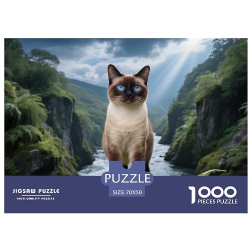 Tonkinese, 1000-Teile-Puzzlespiel, Harmonische Und Entspannende Freizeit, Geeignet Für Die Ganze Familie, Ab 10 Jahren,Haustier Katze, 70x50cm/1000pcs von QEVAWPAE
