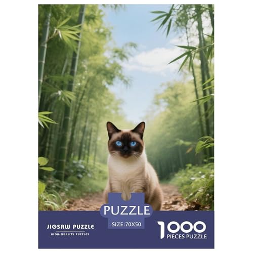 Tonkinese, 1000-Teile-Puzzlespiel, Liebevoll Gestaltete Motive, Perfekt Für Familienabende, Ab 10 Jahren,Haustier Katze, 70x50cm/1000pcs von QEVAWPAE