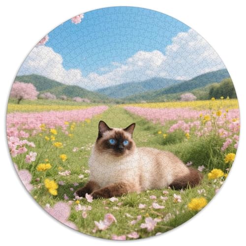 TonkinesischDetailreiches Puzzle MitHaustier Katze, Rund Und 1000-teilig, Ideal Für Puzzler Aller Altersklassen 1000pcs (67.5x67.5cm) von QEVAWPAE