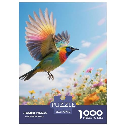 Vogel des Paradieses1000 Stück Rundes Puzzle Familienbindung Für Alle Altersgruppen Achtsame Aktivität Lernhilfe Vogel Gerahmte Wandgestaltung 70x50cm/1000pcs von QEVAWPAE